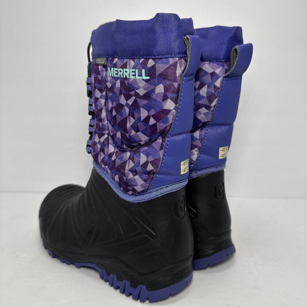 Merrell - Snow Boots - Girls Size 12 - Snow Quest Waterproof Purple Mosaic -40 F - Picture 5 of 11